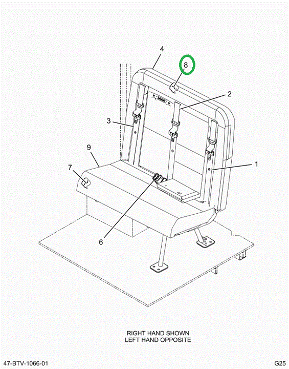 2520460C1 Foam, Back Outer Gen4 45 Inch