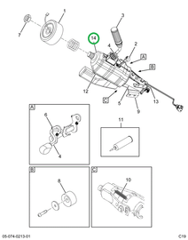2520686C91 Steering Column, Service Assem