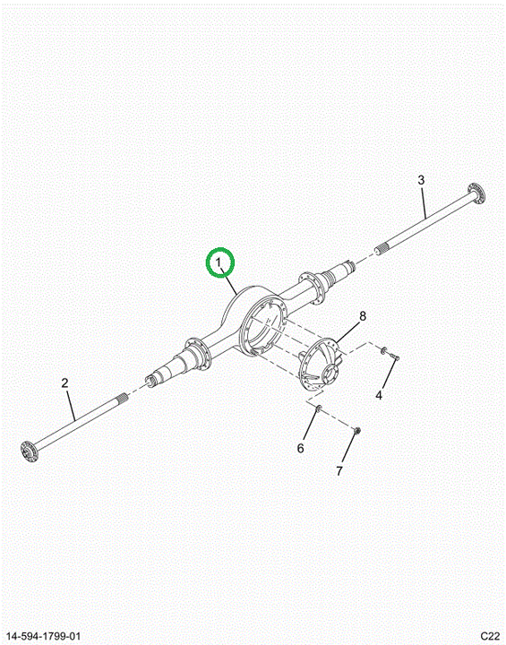 2520766C91 Axle Housing Dana 23060 Sh