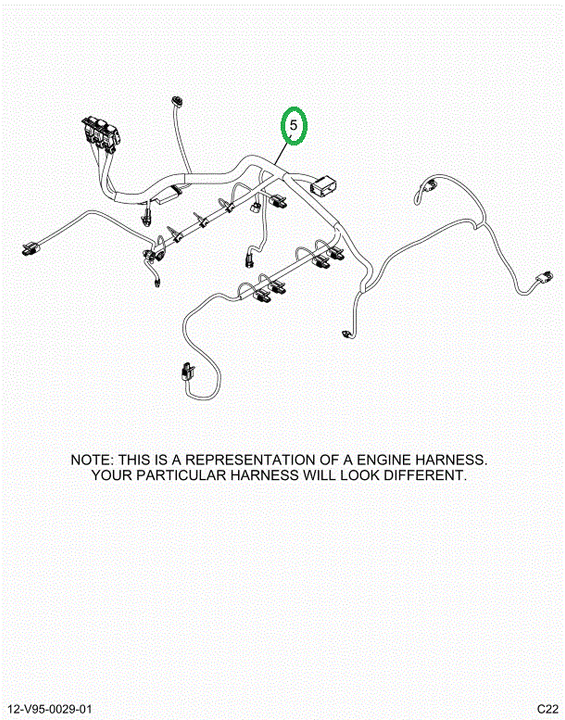 2520832C91 Harness, Lt Isx Engine, Vertic
