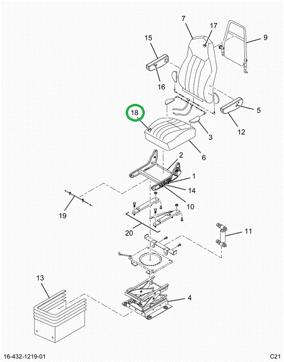 2520923C1 Cushion, Upholstered Seat Bott