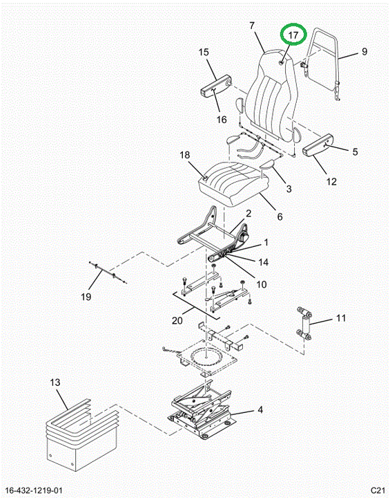 2520925C1 Cushion, Upholstered Seat Back