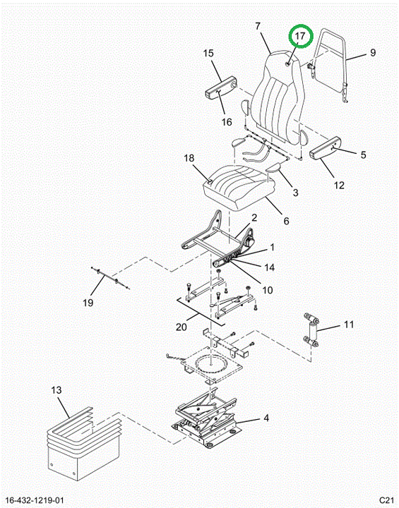 2520930C1 Cushion, Upholstered Seat Back