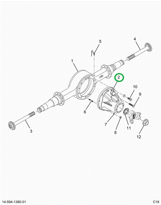 2521012C91 Dana Diff Assembly S23-172 557