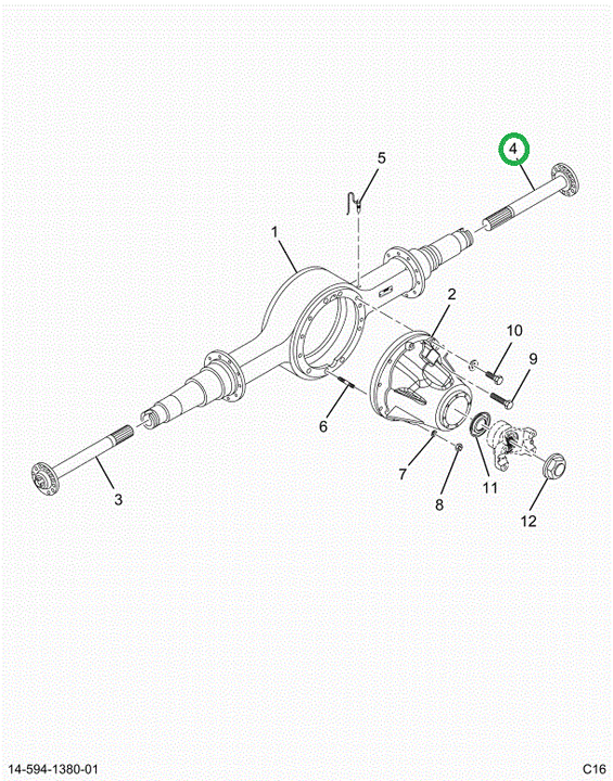 2521113C91 Lt Axle Shaft