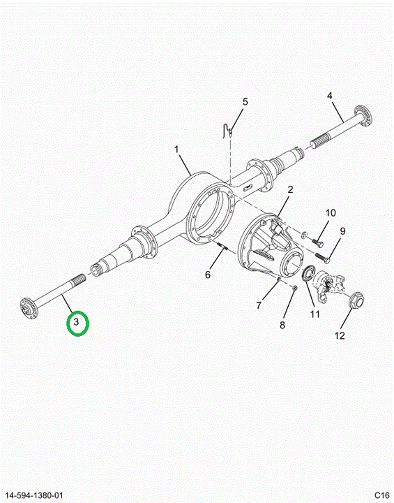 2521114C91 Rt Axle Shaft