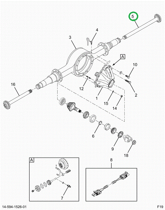 2521119C91 Axle Shaft Lt Short Arm