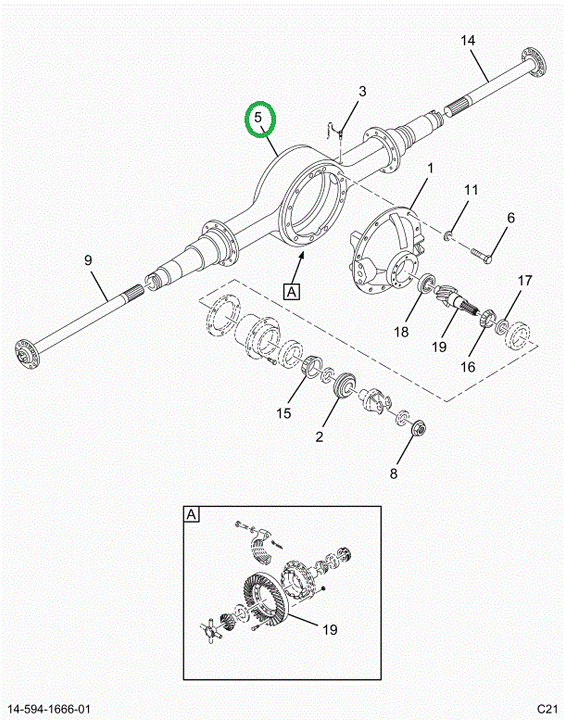 2521166C91 Axle Housing Dana S22066d