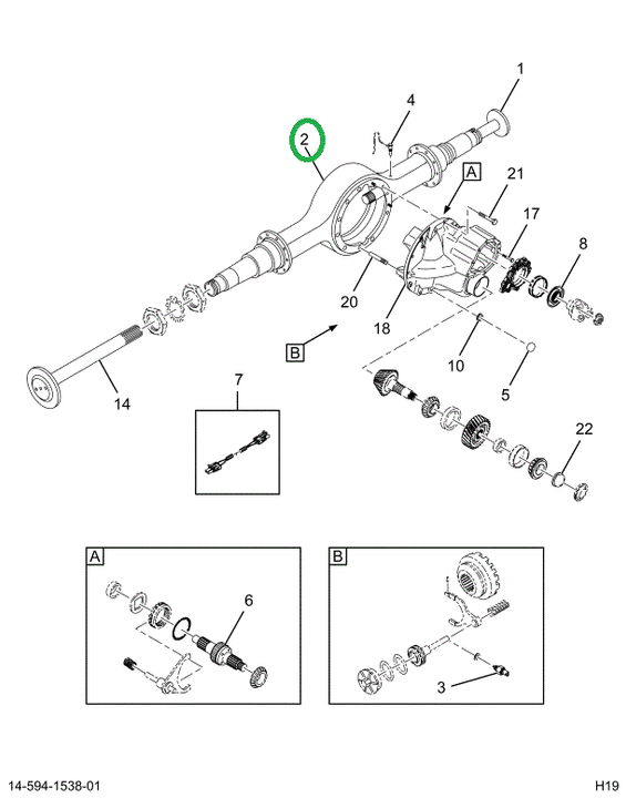 2521209C91 HOUSING,AXLE HOUSING DANA R170
