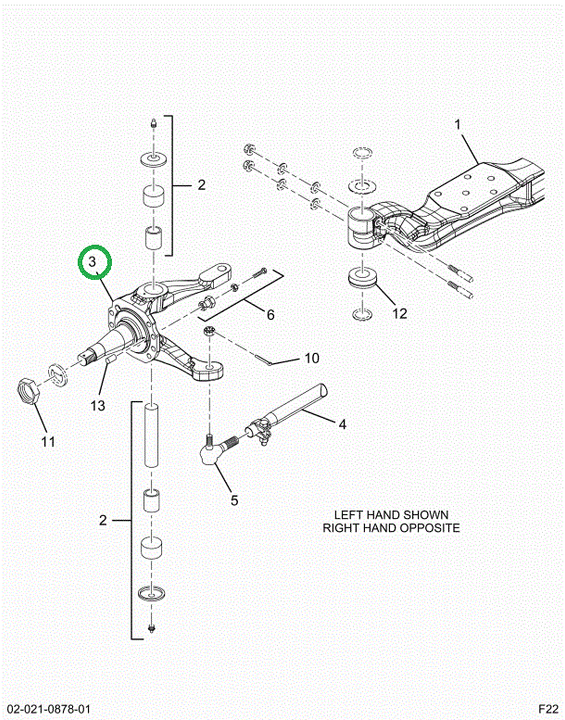 2521220C91 Lt Knuckle Assembly