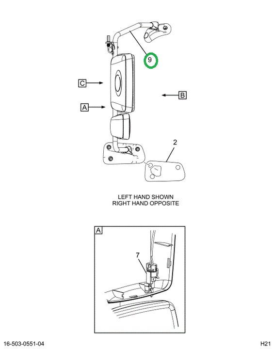 2521291C91 BRACKET ASSEMBLY, LEFT HAND, B