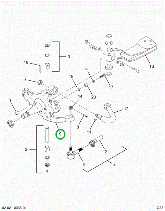 2521305C91 Lt Steering Knuckle