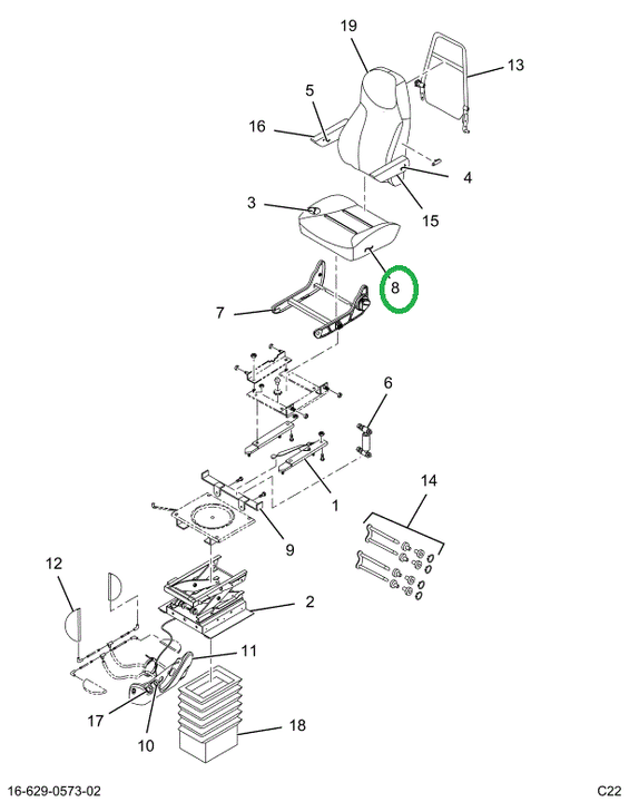 2521985C1 CUSHION, UPHOLSTERED, SEAT BOT