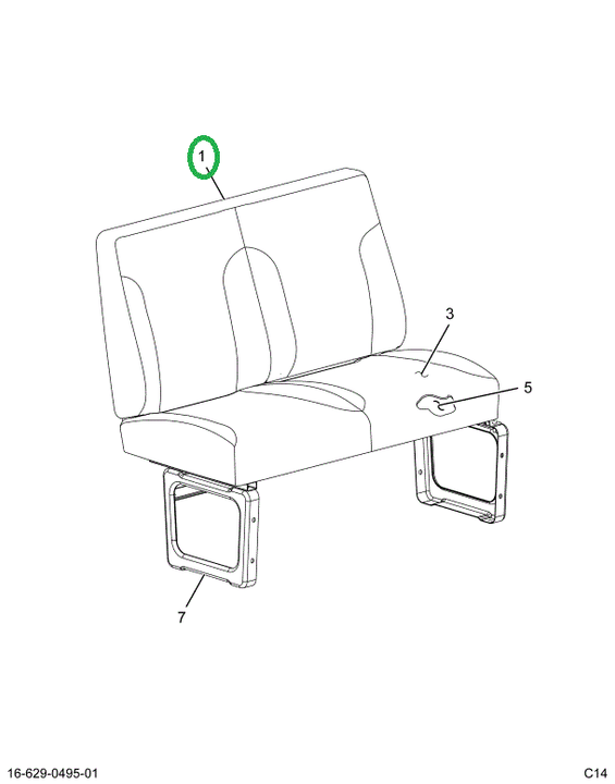 2522057C1 Upholstery, Seat Back, Charcoa