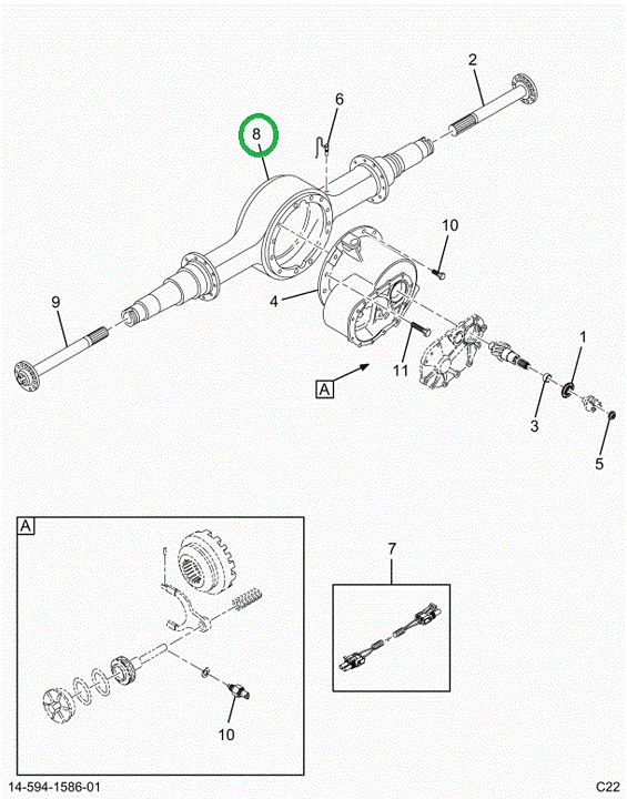 2522064C91 Axle Housing R190