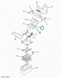 2522093C1 Upholstery, Seat Bottom, Dark