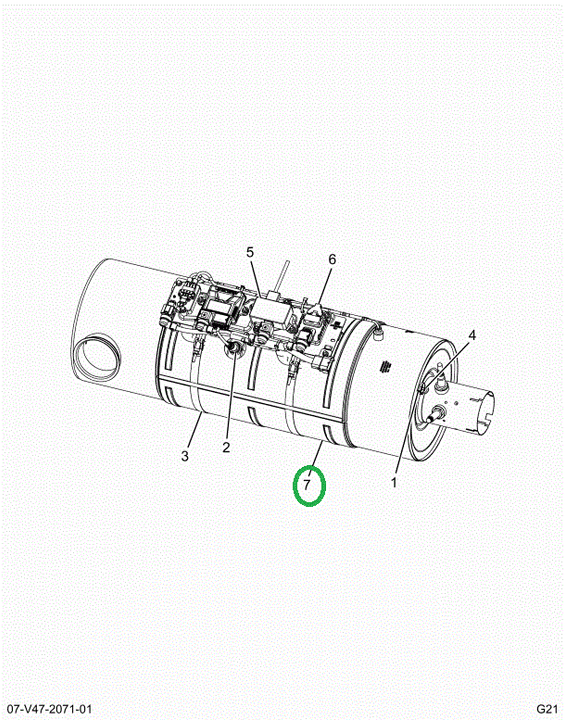 2522142C91 Scr, Aftertreatment Horizontal