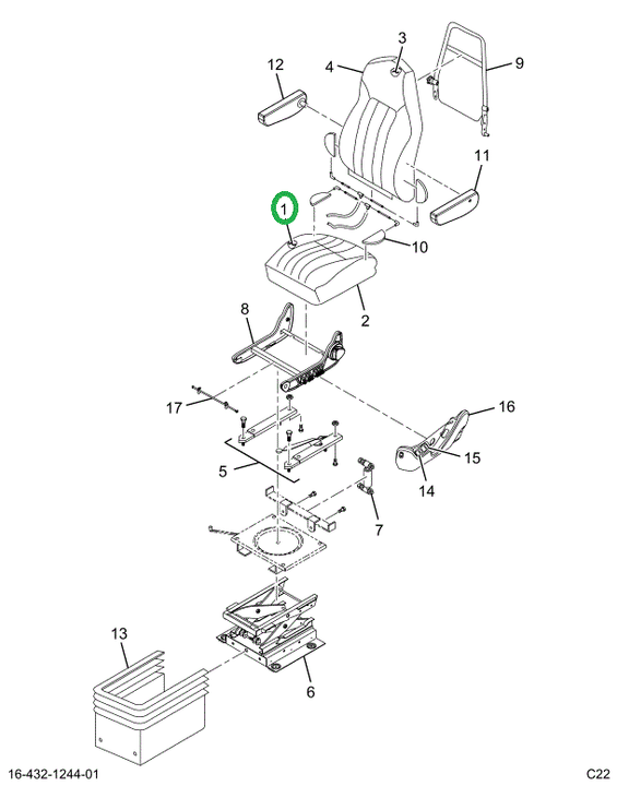 2522227C1 Cushion, Upholstered, Seat Bot
