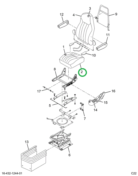 2522229C1 COVER,UPHOLSTERY, SEAT BOTTOM,