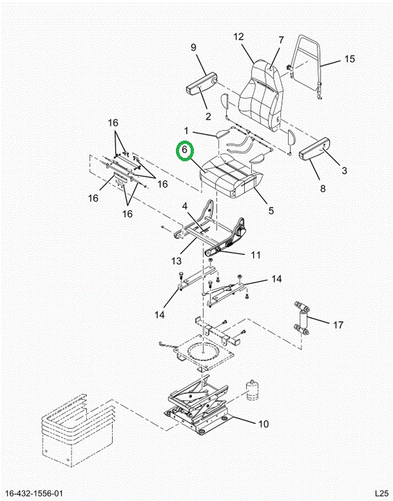 2522257C1 Upholstery, Seat Bottom, Dark