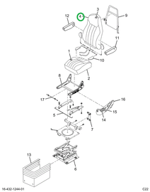 2522266C1 Upholstery, Seat Back, Dark Ne