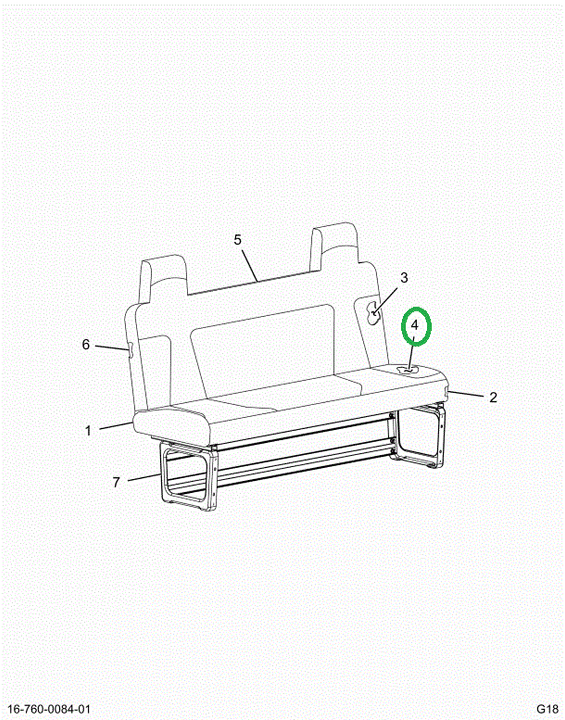 2522911C91 Cushion, Upholstered Seat Bott