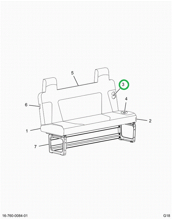 2522912C91 Cushion, Upholstered Seat Back