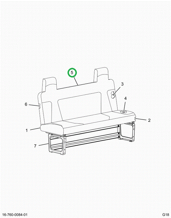 2523135C91 Upholstery, Seat Back, Charcoa