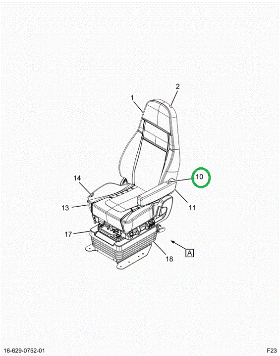 2523408C1 REST,ARMREST, LEFT HAND, WITHO
