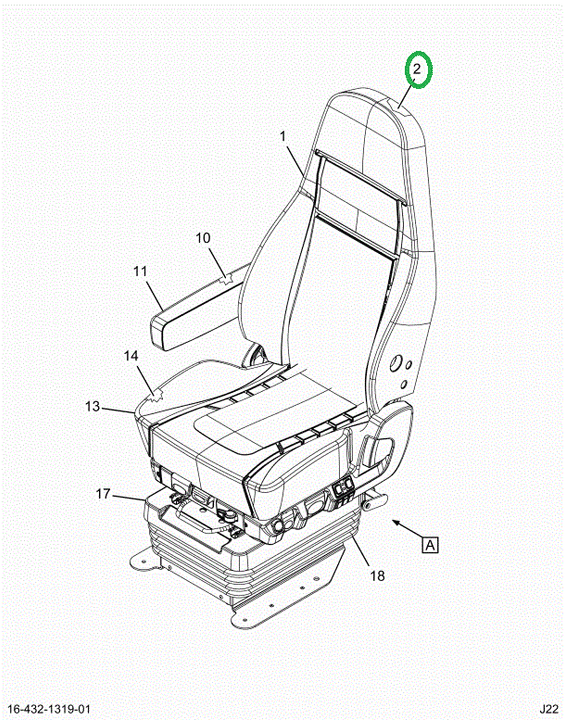 2523410C1 CUSHION, BACKREST, HEATING, WI