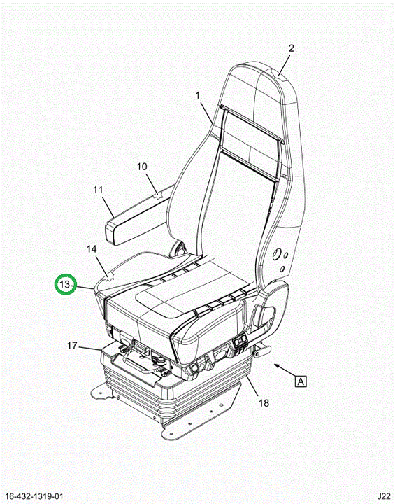 2523447C1 Cover, Seat Bottom, Vinyl