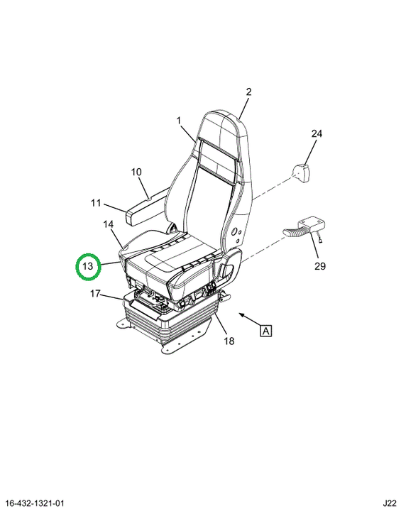 2523450C1 COVER, SEAT BOTTOM, PREMIUM LA
