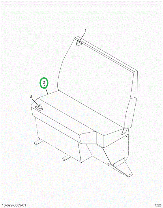 2523460C1 Upholstery, Seat Bottom, Charc