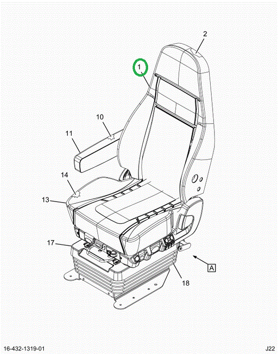 2523475C1 Cover, Seat Back, Mordura, Log