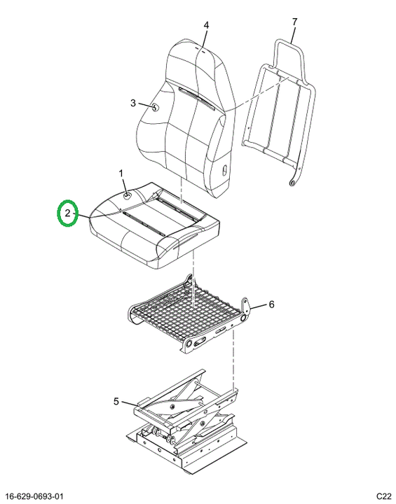 2523480C1 Upholstery, Seat Bottom, Black