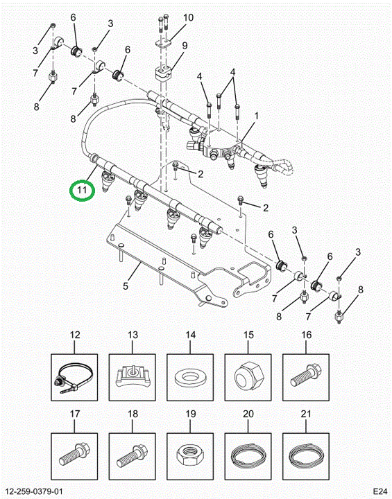 2523502C91 RAIL,FUEL RAIL ASSEMBLY, WITH