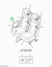 2523869C1 SEAT RIGHT HAND KIT 3 PTA FREE