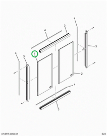 2523885C91 GLASS,ALUMINUM FRONT GLASS ASS