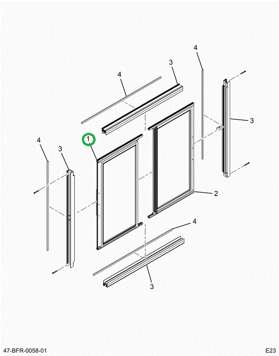 2523886C91 GLASS,BLACK FRONT GLASS ASSEMB