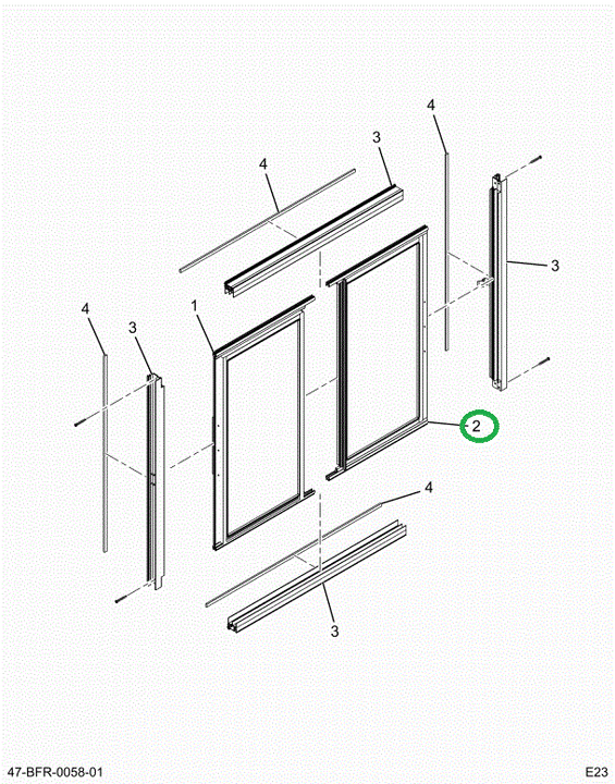 2523892C91 GLASS,BLACK REAR GLASS ASSEMBL