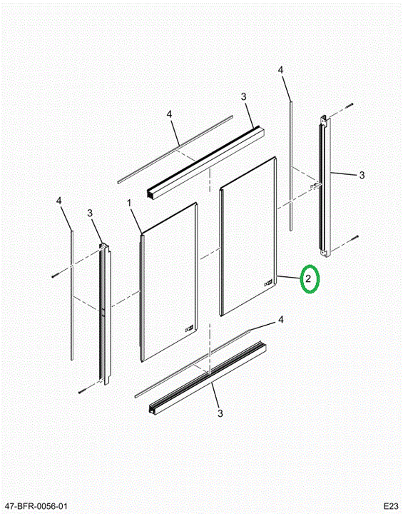 2523894C91 GLASS,BLACK REAR GLASS ASSEMBL