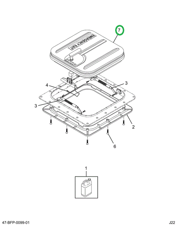 2524281C1 Lid Assembly, Roof Hatch
