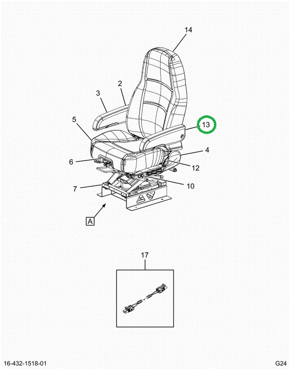 2524400C1 LEFT HAND ARMREST