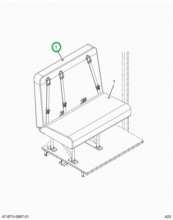 2524427C1 Upholstery, Qs11-45, Cushion,