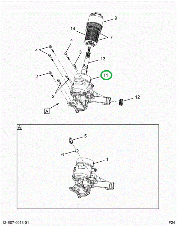 2524489C91 Oil Filter Housing Assembly