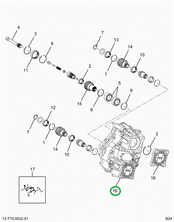 2524519C91 T14 Dual Power Take Off 1.19-