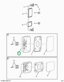 2525850C1 Shell, Mirror Back Assembly, 8