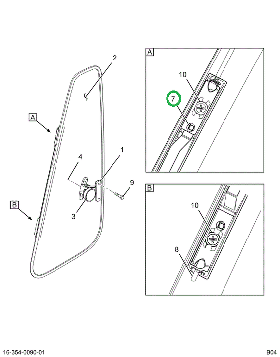 2586427C1 PIN HINGE UPR RH VENT WINDOW