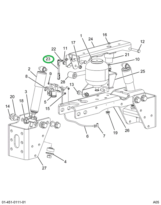 2586504C1 LEVER,LINK VLV HEIGHT CONT CAB