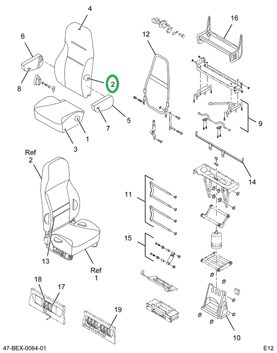 2587053C91 Cushion, Seat Back W/upholster